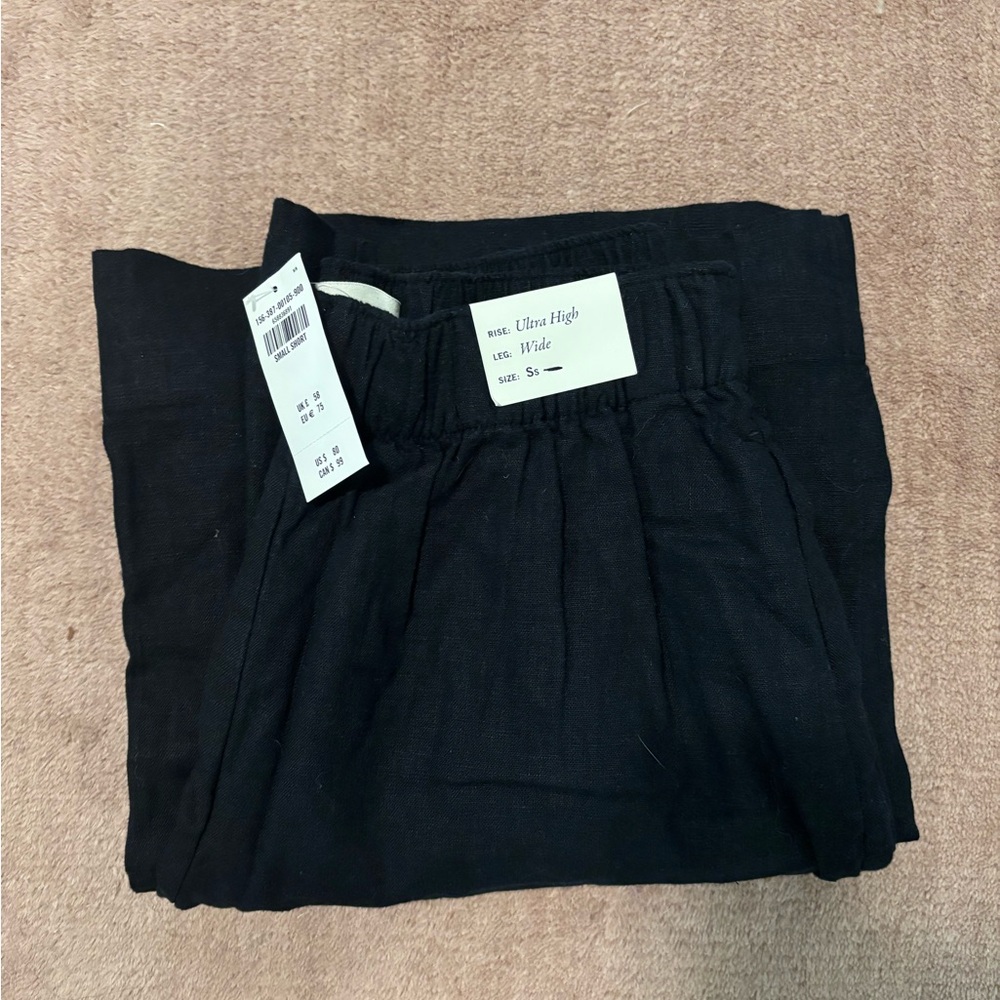 NWT Abercrombie Black Linen Wide Leg Pants (Short length)